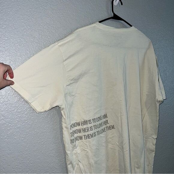 Swagup Womens Real Thread Crew Neck Short Sleeve Regular Fit T-Shirt Cream 2XL - Picture 4 of 9